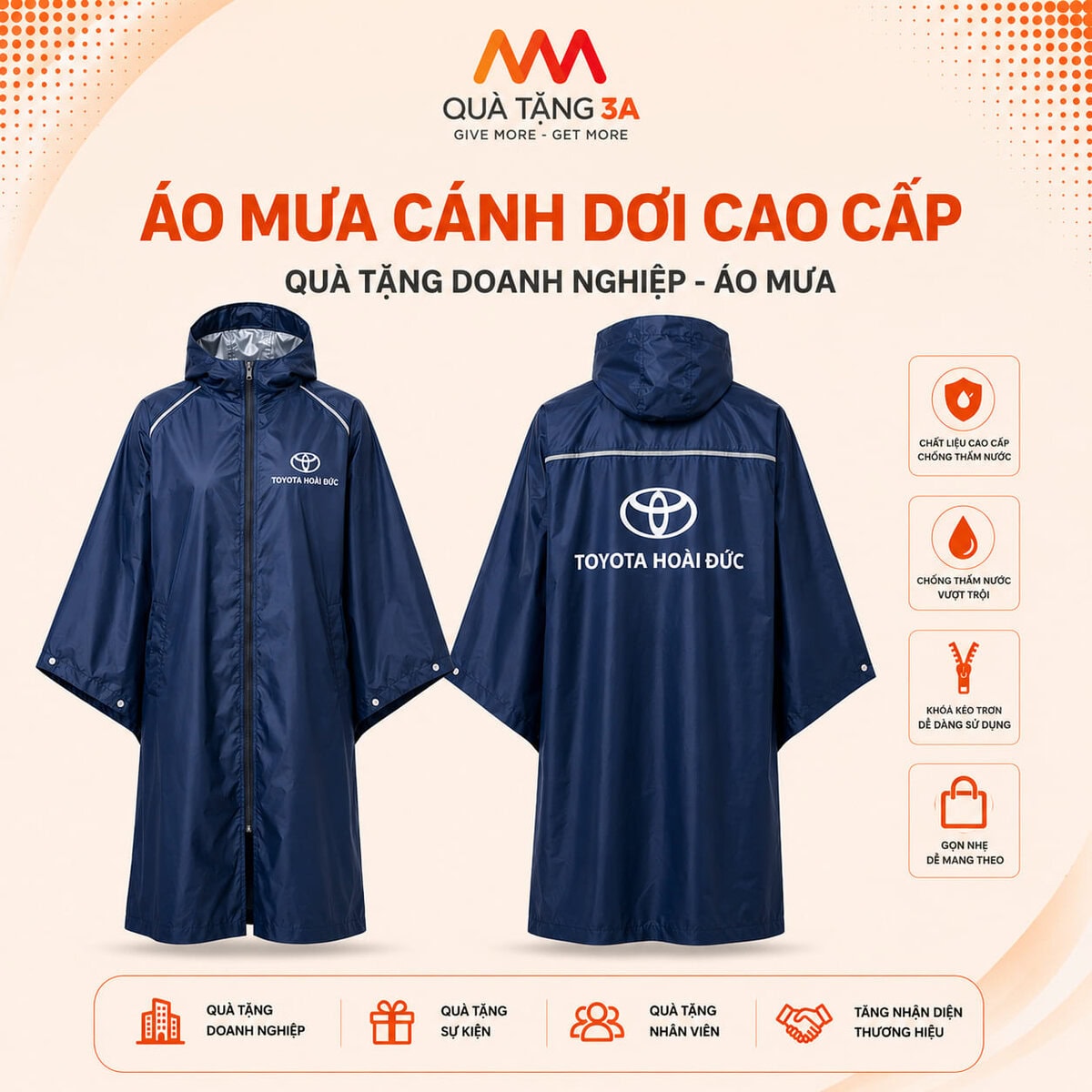 Áo mưa cánh dơi in logo – Mẫu 04 1 ao-mua-canh-doi-in-logo-04-quatang3a-1