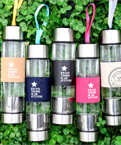 Quà tặng doanh nghiệp Bình nước thủy tinh in logo mẫu 3