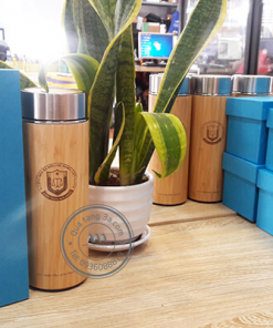 Quà tặng doanh nghiệp Bình giữ nhiệt tre in logo mẫu 1