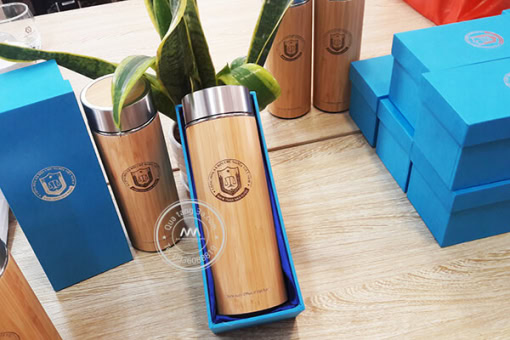 Quà tặng doanh nghiệp Bình giữ nhiệt tre in logo mẫu 1 - Hình ảnh 2