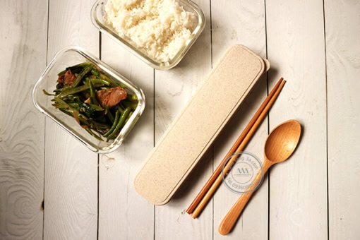 Quà tặng doanh nghiệp Set đũa thìa in logo mẫu 1 - Hình ảnh 3