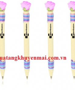 Bút bi hoa hồng vỏ gỗ