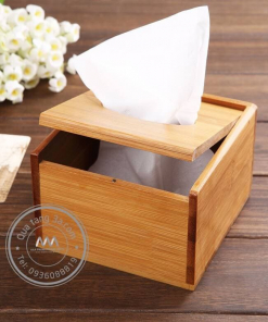 Quà tặng gia dụng Hộp gỗ đựng giấy ăn in logo