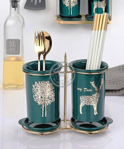 Bộ cốc đựng đũa thìa bằng sứ - quà tặng dành cho các khách hàng nội trợ
