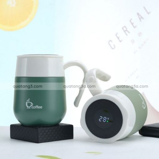 Cốc giữ nhiệt hiển thị nhiệt độ inox 304 kèm nắp và tay cầm | Cốc quà tặng in logo - Hình ảnh 7