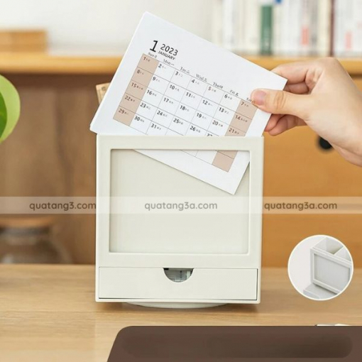 Lịch để bàn dạng hộp xoay 360 độ | Quà Tết doanh nghiệp in logo - Hình ảnh 2