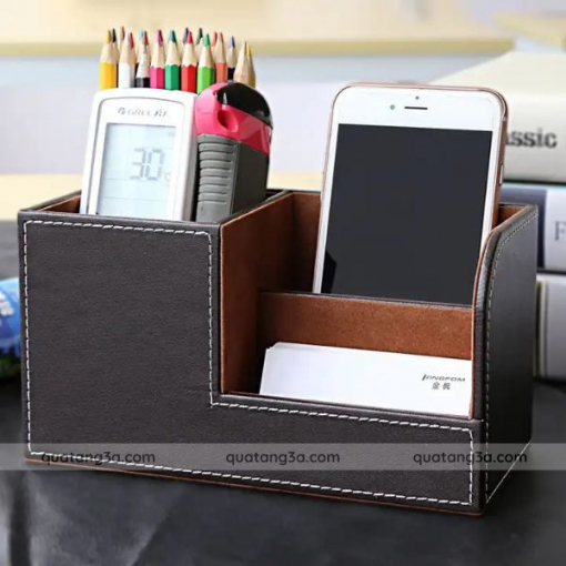 Hộp da PU đựng đồ dùng văn phòng - Quà tặng văn phòng in ấn logo - Hình ảnh 2