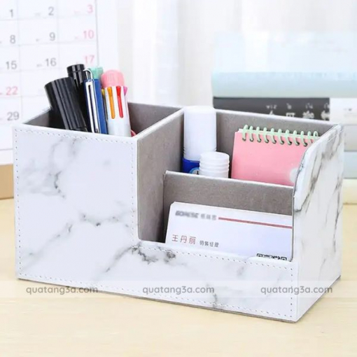 Hộp da PU đựng đồ dùng văn phòng - Quà tặng văn phòng in ấn logo - Hình ảnh 4