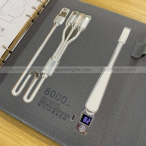 Sổ sạc đa năng khóa đèn LED đồng hồ | Quà tặng công nghệ 4.0 - Hình ảnh 5