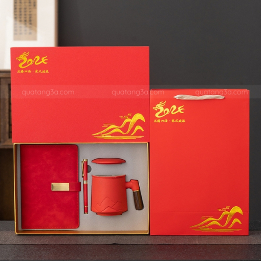 Gift set Sổ da - Bút ký – cốc sứ | Quà tặng event - hội nghị - Hình ảnh 2