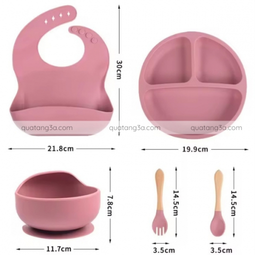 Set dụng cụ ăn silicon 5 món cho bé - Quà tặng ngàng hàng gia dụng - Hình ảnh 6