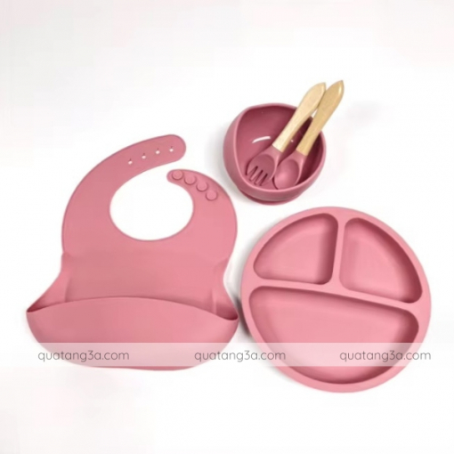 Set dụng cụ ăn silicon 5 món cho bé - Quà tặng ngàng hàng gia dụng - Hình ảnh 2