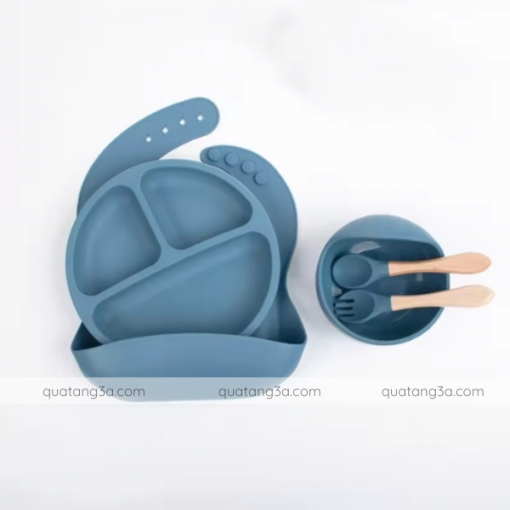 Set dụng cụ ăn silicon 5 món cho bé - Quà tặng ngàng hàng gia dụng - Hình ảnh 3
